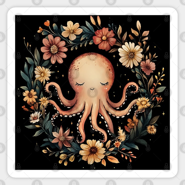 Enchanted Octopus Art – Mystical Deep Sea Creature Illustration Sticker by TuncGK